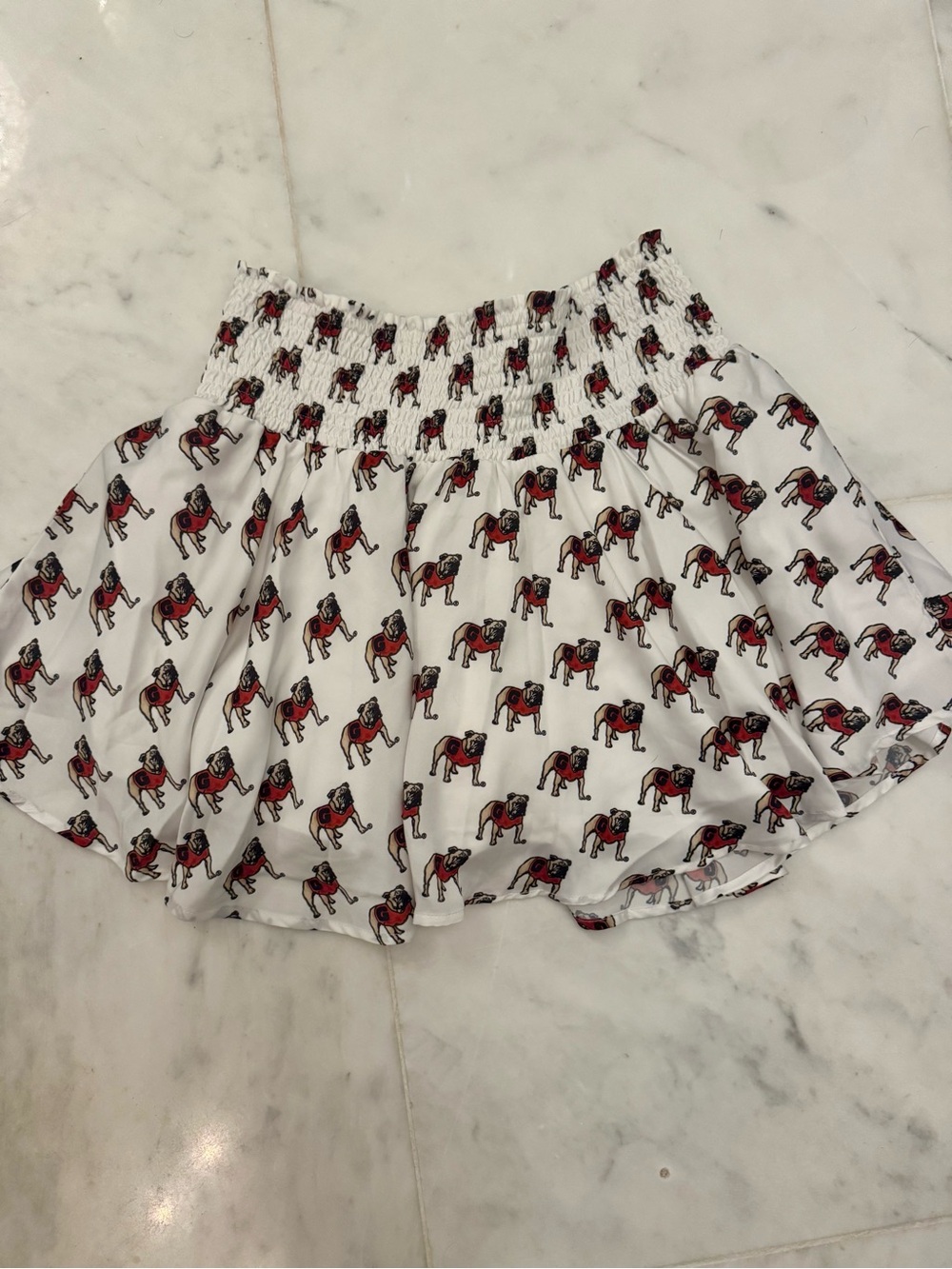 UGA women’s White Smocked Waist skirt skirt size small